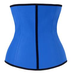 Women's Unique Blue Latex Steel Bone Underbust Corset N10242