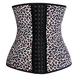 Sexy Steel Bone Latex Leopard Patterns Underbust Corset N10322