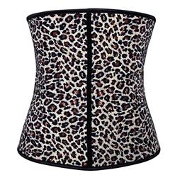 Sexy Steel Bone Latex Leopard Patterns Underbust Corset N10322