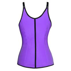 Sexy Purple Latex Steel Bone Vest Underbust Corset N10342