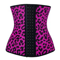 Hot-Pink Steel Bone Underbust Corset, Latex Corset, Sexy Leopard Patterns Underbust Corset, Cheap Women's Corset, Plus Size Corset, #N10343