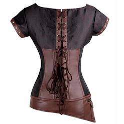 Steampunk Steel Bone Overbust Corset with Jacket & Belt N10345