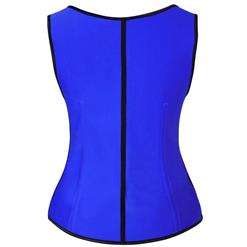 Hot Sale Royalblue Latex Steel Bone Vest Underbust Corset N10367