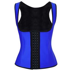 Hot Sale Royalblue Latex Steel Bone Vest Underbust Corset N10367