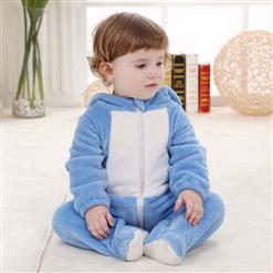 Spring Baby Blue Flannel Cat Doraemon Romper N10388