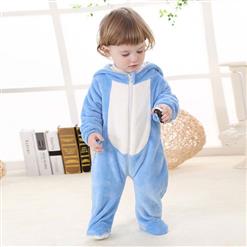 Spring Baby Blue Flannel Cat Doraemon Romper N10388