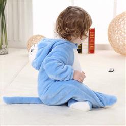 Spring Baby Blue Flannel Cat Doraemon Romper N10388