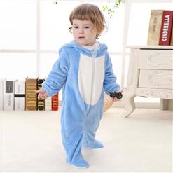 Spring Baby Blue Flannel Cat Doraemon Romper N10388