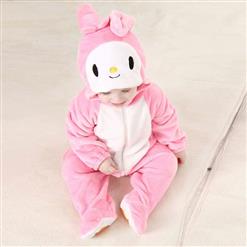 Spring Baby Cute Pink Miffy Flannel Romper N10391