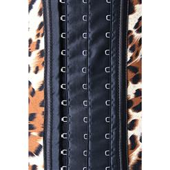 Sexy Brown Leopard Latex 9 Steel Boned Waist Training Cincher Underbust Corset N10458