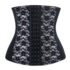 9 Steels Boned Bustier Corset, Cheap White Lace Bustier, Women's Waist Training Cincher Bustier Corset, Plus Size Bustier Corset, #N10520