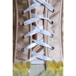 Romantic Sexy Gold Artificial Silk Lace Ruffles Overbust Corset N10574