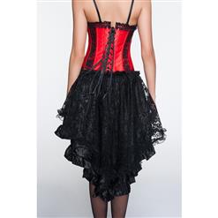 Hor Sale Sexy Red Sweetheart Lace Ruffles Overbust Corset N10581