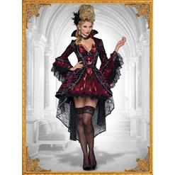 Sexy Halloween Costume, Women's Vampire Costume, Cheap Black and Red Halloween Costume, Victorian Vamp Elite Costume, #N10609