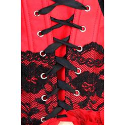 Glamourous Sexy Red Artificial Silk Lace Trim Overbust Corset N10655