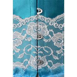 Fashion Sexy Blue Artificial Silk Lace Ruffles Underbust Corset N10716