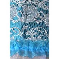 Fashion Sexy Blue Artificial Silk Lace Ruffles Underbust Corset N10716