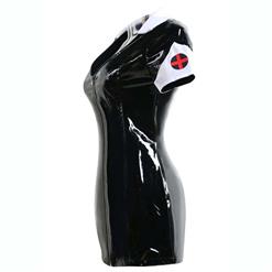 Sexy Black PVC Nurse Costume N10724