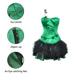 Poison Ivy Halloween Outfit with Black Petticoat N10751