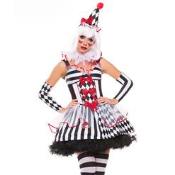 Sexy Clown Costume, Women's Halloween Costume, Fairy Tale Costume, Cheap Circus Costume, #N10832