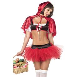 Hot Sale Halloween Costume, Cheap Little Red Riding Hood Costume, Sexy Red Riding Hood Costume, Fairy Tale Costume, #N10838