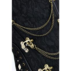 Vintage Black Jacquard Steel Boned Underbust Corset N10871