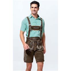 Men's Oktoberfest Suspenders Costume with Shirt, Fashion Lederhosen Shirt, Vintage Lederhosen Costume, Bavarian Lederhosen Set, #N10924