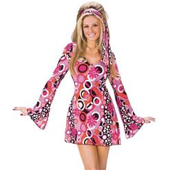 Feelin Groovy Disco Dress, Halloween Dancing Dress, Feelin' Groovy Adult Costume, Adult Hippie & Disco Costume, #N10933