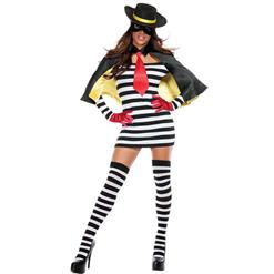 Cool Hamburglar Couple Costume, Popular Halloween Costume, Women's Prisoner Costumes, Funny Adult Fast Food Costume, #N10950