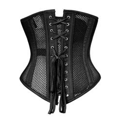 Women's 22 Steel Boned Breathable Mesh Bodyshaper Underbust Waist Cincher Corset N11007