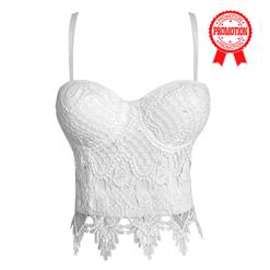 White Crop Bra Top, Halloween Party Crop Top, Cheap Spaghetti Straps Crop Top, Women's Lace B Cups Crop Top, #N11017