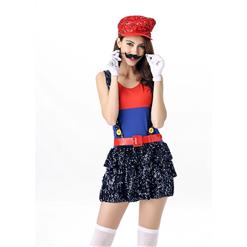 Sexy Block Jumping Plumber Costume N11118