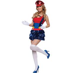 Sexy Block Jumping Plumber Costume N11118