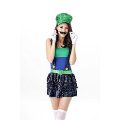 Sexy Block Jumping Plumber Costume N11119