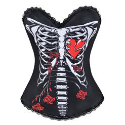 Sexy Skeleton Ribcage Shredded Halloween Costume Corset N11200