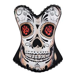 Sexy Black Skull Day of The Dead Halloween Costume Corset N11202