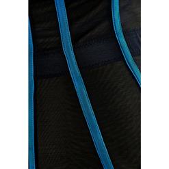 Sexy Black and Blue Ruffle Trim Waist Cincher Bustier Corset N11279