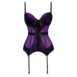 Women's Fashion Purple Lace Bustier Corset N11282