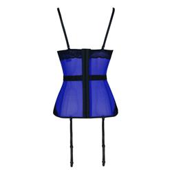 Women's Fashion Blue Lace Bustier Corset N11284