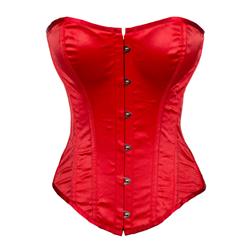 Women's Fashion Red Satin Overbust Corset N11285