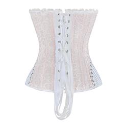 Elegant Satin Pink-white Shapewear Corset N11304