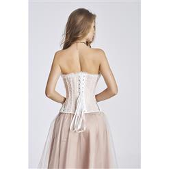 Elegant Satin Pink-white Shapewear Corset N11304