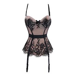 Fashion Flesh Lace Mesh Overbust Corset N11313