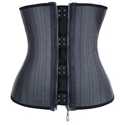 Latex Underbust Corset for Women, Steel Boned Black Underbust Corset, Latex Waist Training Cincher Corset, Plus SIze Underbust Corset, #N11319