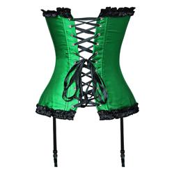 Beauty Floral Burlesque Corset Green N1133