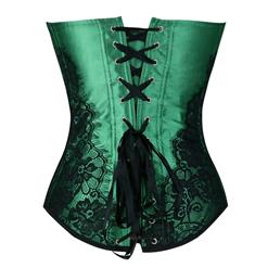 Classical Lace Overlay Corset Green N1141