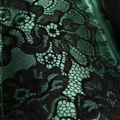 Classical Lace Overlay Corset Green N1141