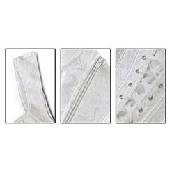 Steampunk White Jacquard Steel Bone Corset Vest for Halloween N11840