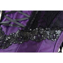 Fashion Purple Satin Sequined Shapewear Corset N11842