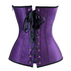 Fashion Purple Satin Sequined Shapewear Corset N11842